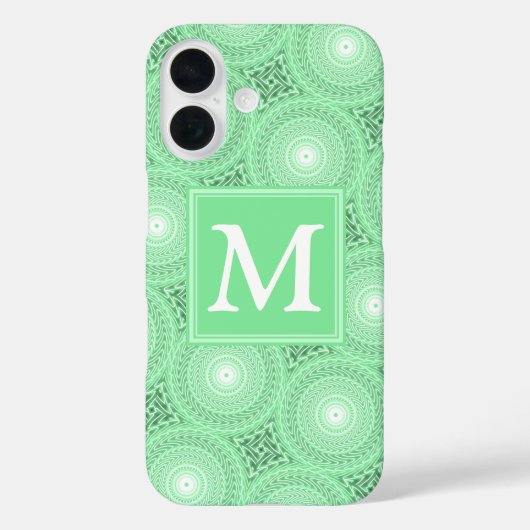 Monogram patroon groene cirkels Case-Mate iPhone case (Achterkant)