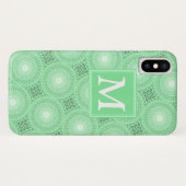 Monogram patroon groene cirkels Case-Mate iPhone case (Achterkant (horizontaal))