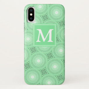 Monogram patroon groene cirkels Case-Mate iPhone case