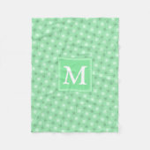 Monogram patroon groene cirkels fleece deken (Voorkant)