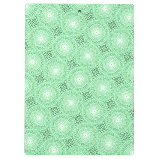 Monogram patroon groene cirkels klembord (Achterkant)