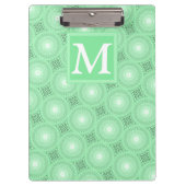 Monogram patroon groene cirkels klembord (Voorkant)