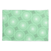 Monogram patroon groene cirkels kussensloop (Achterkant)