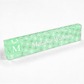 Monogram patroon groene cirkels naambordje