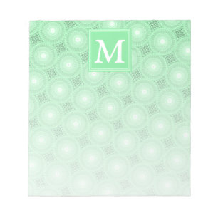 Monogram patroon groene cirkels notitieblok
