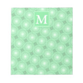 Monogram patroon groene cirkels notitieblok (Voorkant)