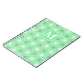 Monogram patroon groene cirkels notitieboek (Linkerzijde)