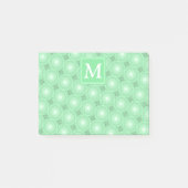 Monogram patroon groene cirkels post-it® notes (Voorkant)