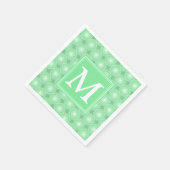 Monogram patroon groene cirkels servet (Hoek)