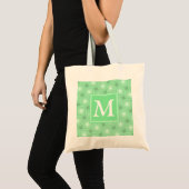 Monogram patroon groene cirkels tote bag (Voorkant (product))