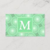 Monogram patroon groene cirkels visitekaartje (Voorkant)