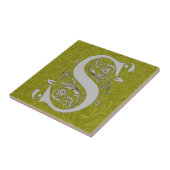 Monogram Patroon Keramische Fototegel Tegeltje (Zijkant)