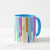 Monogram patroon met cellofaankleuringen mok (Voorkant rechts)