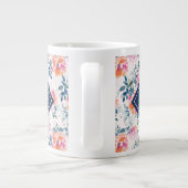 Monogram | Patroon met geschilde Rozen Grote Koffiekop (Achterkant)