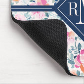 Monogram | Patroon met geschilde Rozen Muismat (Hoek)