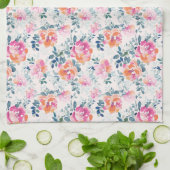 Monogram | Patroon met geschilde Rozen Theedoek (Gevouwen)