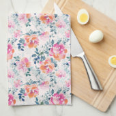 Monogram | Patroon met geschilde Rozen Theedoek (Quarter Fold)