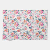 Monogram | Patroon met geschilde Rozen Theedoek (Horizontaal)