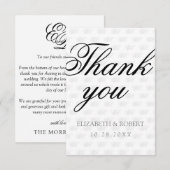 Monogram patroon minimalistisch bedankkaart (Voorkant / Achterkant)