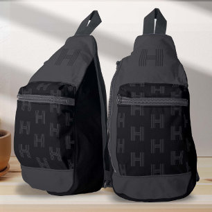 Monogram Patroon, Modern Monogram Zwart Sling Bag