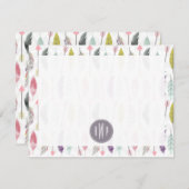 Monogram patroon pijlen en veren notitiekaartje (Voorkant / Achterkant)