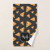Monogram patroon pizza's bad handdoek (Handdoek)