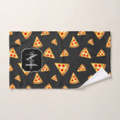 Monogram patroon pizza's bad handdoek (Handdoek)