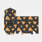 Monogram patroon pizza's bedankdoosjes (Uitgevouwen)