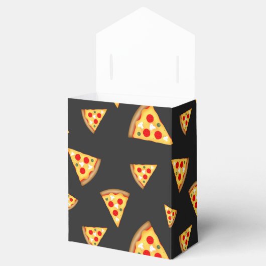 Monogram patroon pizza's bedankdoosjes (Geopend)