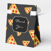 Monogram patroon pizza's bedankdoosjes (Achterkant)