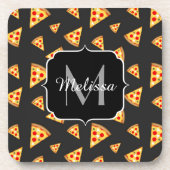 Monogram patroon pizza's bier onderzetter (Voorkant)