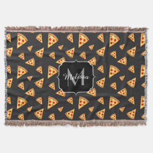 Monogram patroon pizza's deken