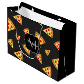 Monogram patroon pizza's groot cadeauzakje (Voorkant Gekanteld)