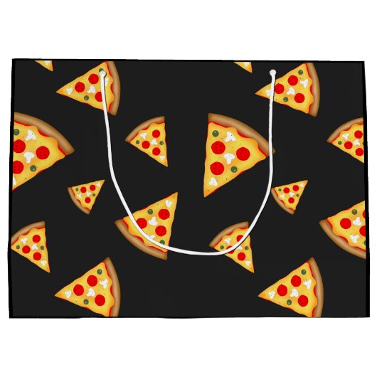 Monogram patroon pizza's groot cadeauzakje (Achterkant)