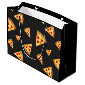 Monogram patroon pizza's groot cadeauzakje (Achterkant Gekanteld)