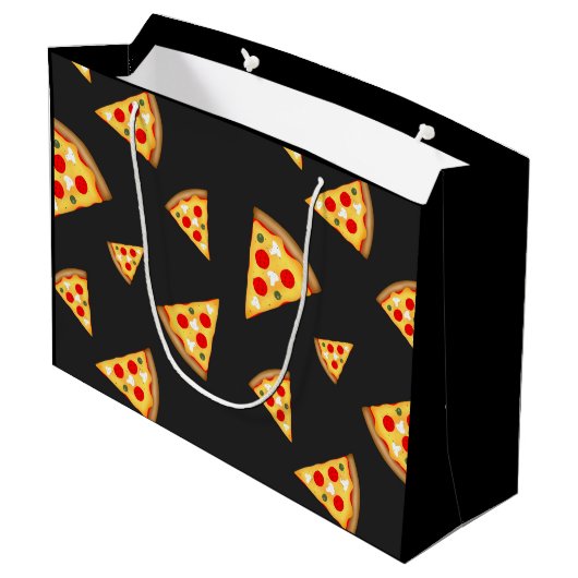 Monogram patroon pizza's groot cadeauzakje (Achterkant Gekanteld)
