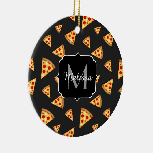 Monogram patroon pizza's keramisch ornament (Rechts)