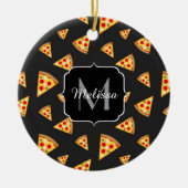 Monogram patroon pizza's keramisch ornament (Voorkant)