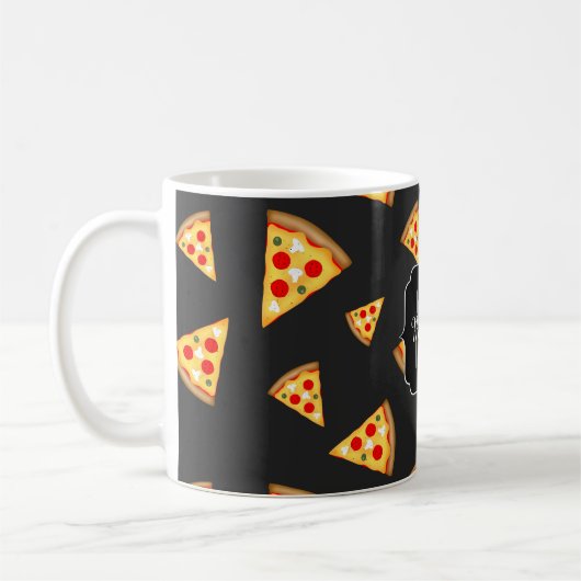Monogram patroon pizza's koffiemok (Links)
