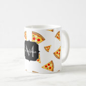 Monogram patroon pizza's koffiemok (Voorkant rechts)