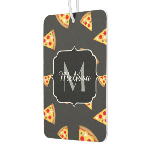 Monogram patroon pizza's luchtverfrisser