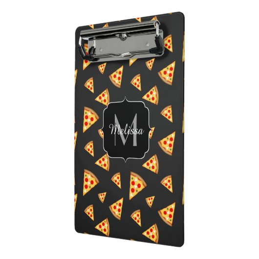 Monogram patroon pizza's mini klembord (Angled2)