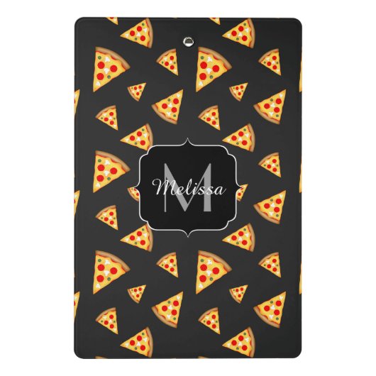 Monogram patroon pizza's mini klembord (Achterkant)