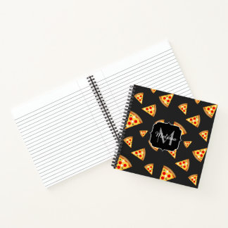 Monogram patroon pizza's notitieboek