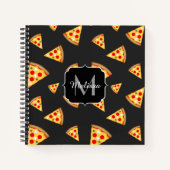 Monogram patroon pizza's notitieboek (Voorkant)