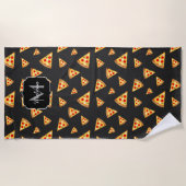 Monogram patroon pizza's strandlaken (Voorkant)