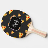 Monogram patroon pizza's tafeltennisbatje (Zijkant)