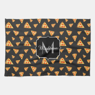 Monogram patroon pizza's theedoek