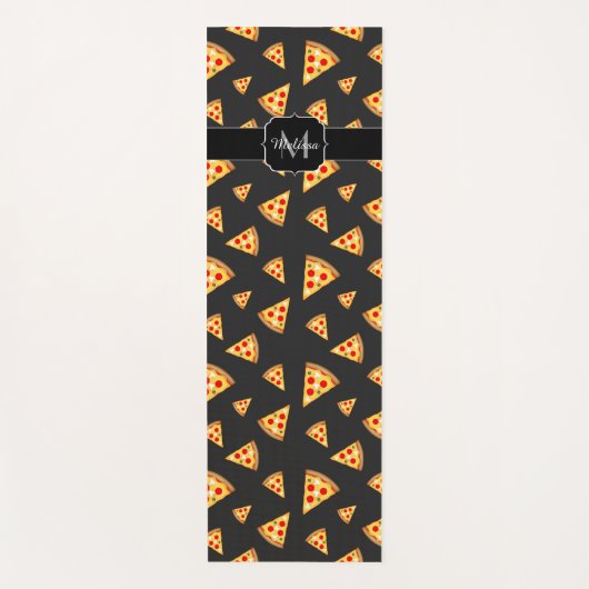 Monogram patroon pizza's yogamat (Voorkant)