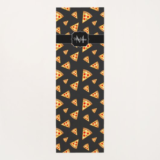 Monogram patroon pizza's yogamat (Achterkant)